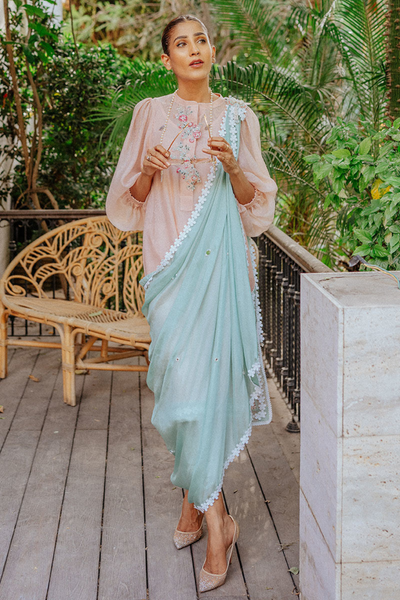 CAMELLIA  Pure Khaddi Floral Embroidery Net Shirt