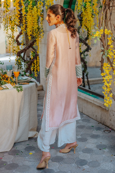 CAMELLIA  Pure Khaddi Floral Embroidery Net Shirt