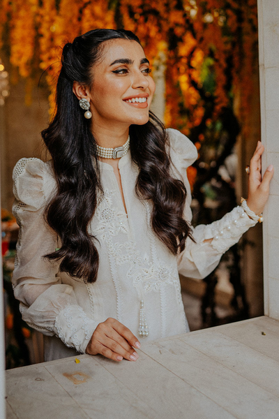 FLORA Classic Embroidered Lace & Organza Detailing Silhouette