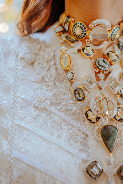 FLORA Classic Embroidered Lace & Organza Detailing Silhouette